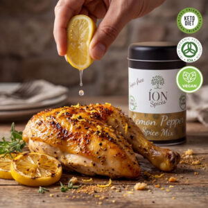 Lemon Pepper organic spice mix jar - ÍON Organic Spices
